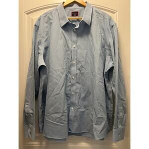 Untuckit Men’s Long Sleeve Gingham Relaxed Fit Wrinkle Free Shirt Size XXXL Blue